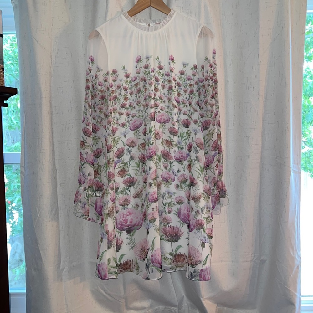 Ted Baker London Deasil Thistle frill high neck dress